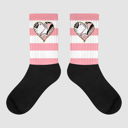Jordan 3 GS “Red Stardust” DopeSkill Sublimated Socks Horizontal Stripes Graphic Streetwear