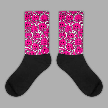 Jordan 1 Low GS “Fierce Pink” Dopeskill Sublimated Socks Slime Graphic Streetwear