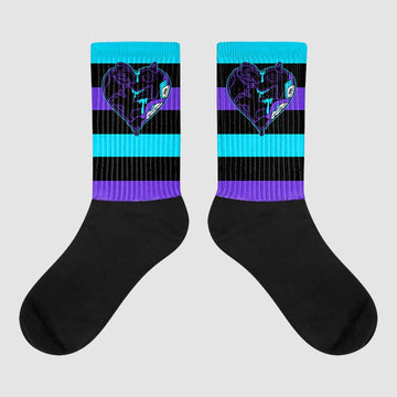 Jordan 6 "Aqua" DopeSkill Sublimated Socks Horizontal Stripes Graphic Streetwear