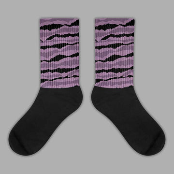 Jordan 2 “Mauve/Off-Noir” DopeSkill Sublimated Socks Abstract Tiger Graphic Streetwear