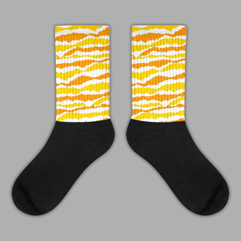 Jordan 6 “Yellow Ochre” DopeSkill Sublimated Socks Abstract Tiger Graphic Streetwear