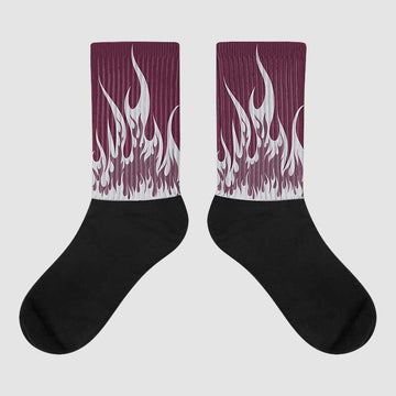 Jordan 5 Retro Burgundy (2023) DopeSkill Sublimated Socks FIRE Graphic Streetwear