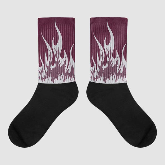 Jordan 5 Retro Burgundy (2023) DopeSkill Sublimated Socks FIRE Graphic Streetwear