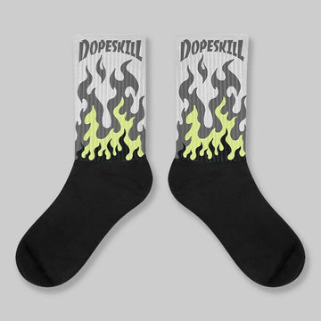 Light Lemon Twist 4s DopeSkill Sublimated Sock FIRE Graphic