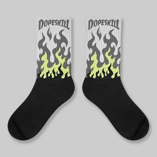 Light Lemon Twist 4s DopeSkill Sublimated Sock FIRE Graphic