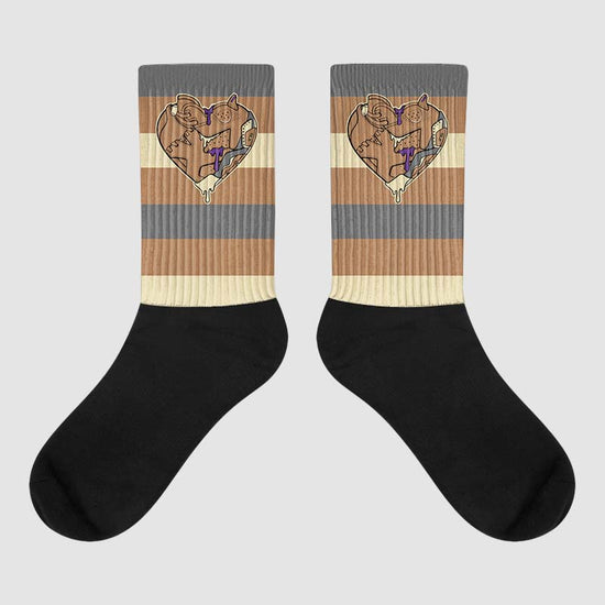 Jordan 6 WMNS Gore-Tex Brown Kelp DopeSkill Sublimated Socks Horizontal Stripes Graphic Streetwear