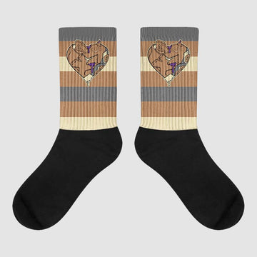 Jordan 6 WMNS Gore-Tex Brown Kelp DopeSkill Sublimated Socks Horizontal Stripes Graphic Streetwear