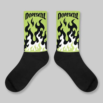 Bright Cactus 13s DopeSkill Sublimated Sock FIRE Graphic