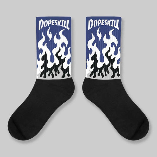Rare Air Deep Royal Blue 1s DopeSkill Sublimated Sock FIRE Graphic