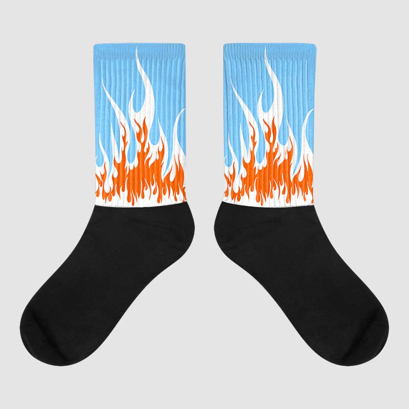 Dunk Low Futura University Blue DopeSkill Sublimated Socks FIRE Graphic Streetwear