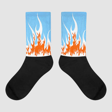 Dunk Low Futura University Blue DopeSkill Sublimated Socks FIRE Graphic Streetwear