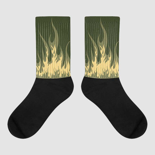 Jordan 4 Retro SE Craft Medium Olive DopeSkill Sublimated Socks FIRE Graphic Streetwear