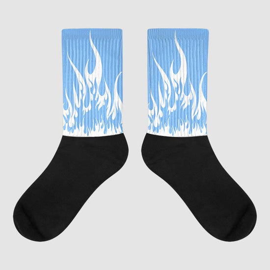 Jordan 9 Powder Blue DopeSkill Sublimated Socks FIRE Graphic Streetwear