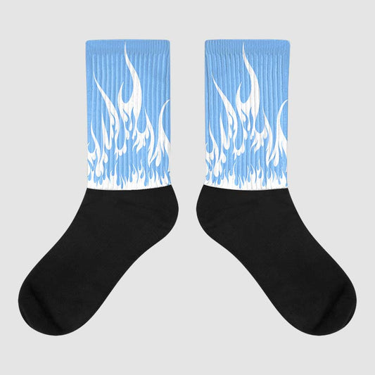 Jordan 9 Powder Blue DopeSkill Sublimated Socks FIRE Graphic Streetwear