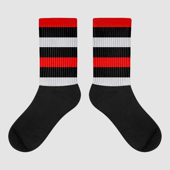 Jordan 2 Retro "Black Cement" DopeSkill Sublimated Socks Horizontal Stripes Graphic Streetwear