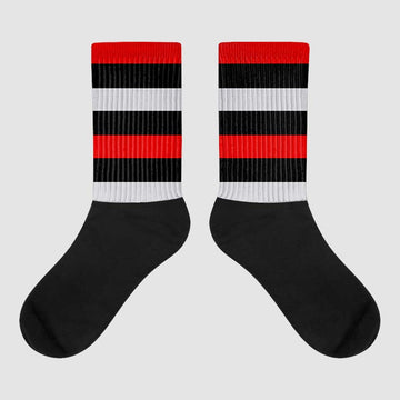 Jordan 2 Retro "Black Cement" DopeSkill Sublimated Socks Horizontal Stripes Graphic Streetwear