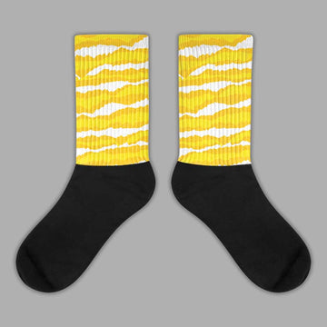 Jordan 4 Retro “Vivid Sulfur” DopeSkill Sublimated Socks Abstract Tiger Graphic Streetwear