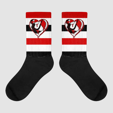 Jordan 1 Retro Low "Black Toe" DopeSkill Sublimated Socks Horizontal Stripes Graphic Streetwear