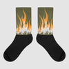 Jordan 5 “Olive” DopeSkill Sublimated Socks FIRE Graphic Streetwear 