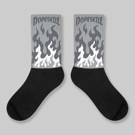 Wolf Grey 5s DopeSkill Sublimated Sock FIRE Graphic