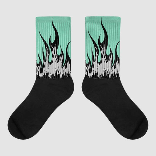 Jordan 3 "Green Glow" DopeSkill Sublimated Socks FIRE Graphic Streetwear 