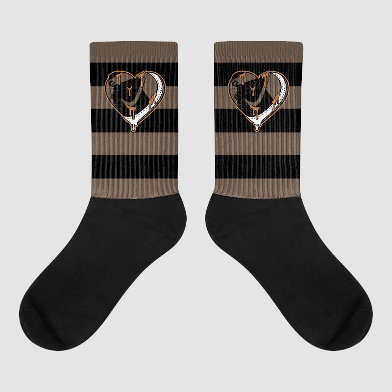 Jordan 1 Retro High OG Palomino DopeSkill Sublimated Socks Horizontal Stripes Graphic Streetwear