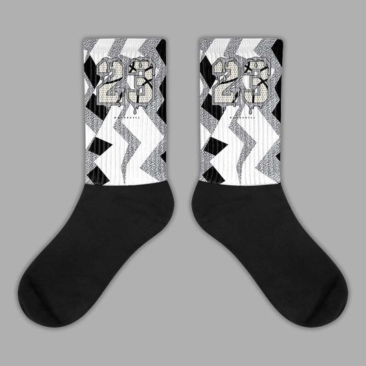 Jordan 1 Retro Low OG Black Cement DopeSkill Sublimated Socks ZicZac Graphic Streetwear