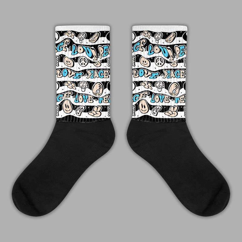 Jordan 2 Sail Black DopeSkill Sublimated Socks Love Graphic Streetwear 