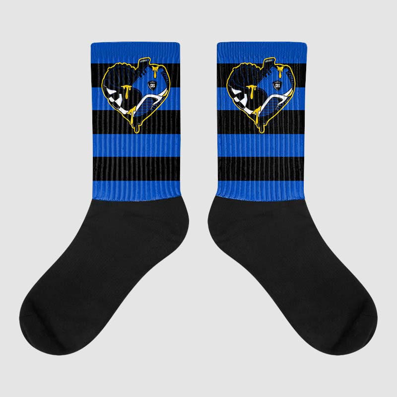 Jordan 14 “Laney” DopeSkill Sublimated Socks Horizontal Stripes Graphic Streetwear