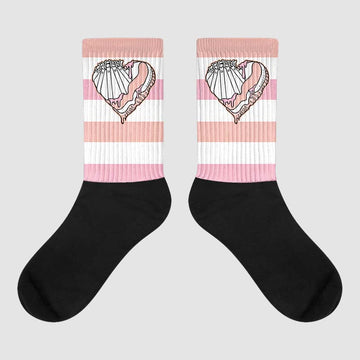 Jordan 11 Low “Legend Pink” DopeSkill Sublimated Socks Horizontal Stripes Graphic Streetwear