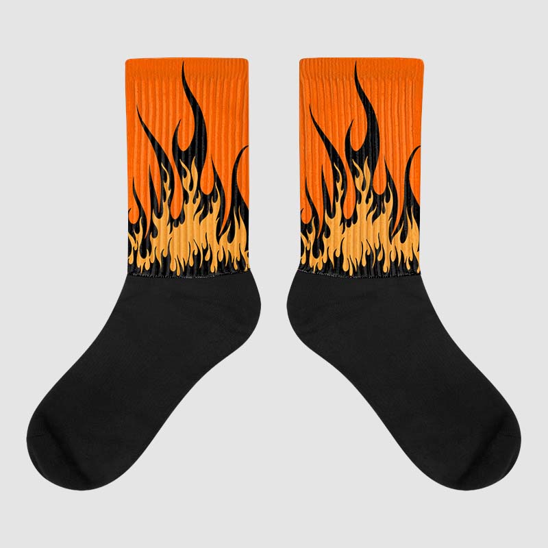 Jordan 12 Retro Brilliant Orange DopeSkill Sublimated Socks FIRE Graphic Streetwear