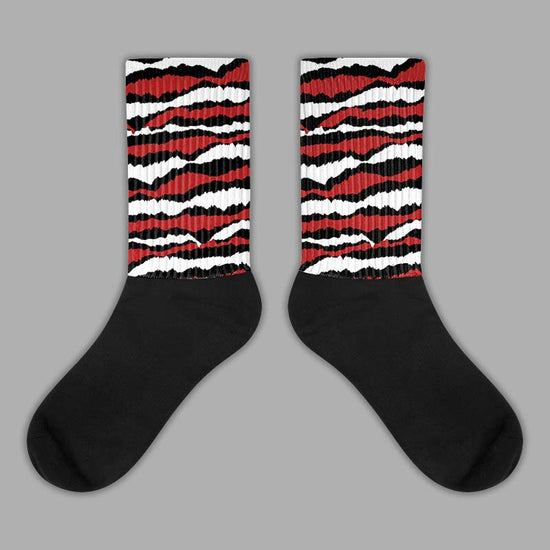 Jordan 14 "Black/White" DopeSkill Sublimated Socks Abstract Tiger Graphic Streetwear