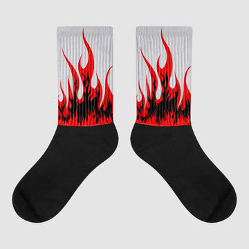 Jordan 2 Retro "Black Cement" DopeSkill Sublimated Socks FIRE Graphic Streetwear