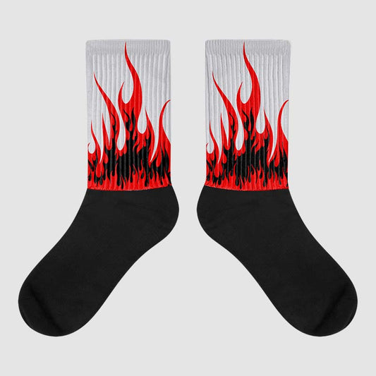 Jordan 2 Retro "Black Cement" DopeSkill Sublimated Socks FIRE Graphic Streetwear