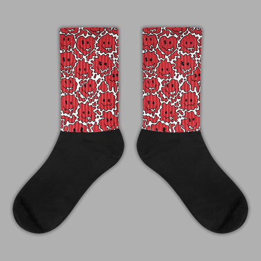 Jordan 12 “Red Taxi” DopeSkill Sublimated Socks Slime Graphic Streetwear
