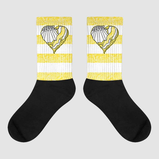 Jordan 11 Low 'Yellow Snakeskin' DopeSkill Sublimated Socks Horizontal Stripes Graphic Streetwear