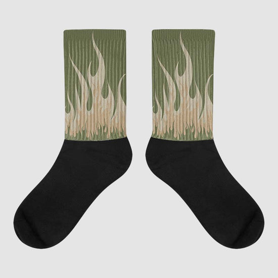 Air Max 90 Ballistic Neutral Olive DopeSkill Sublimated Socks FIRE Graphic Streetwear