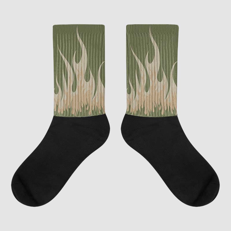 Air Max 90 Ballistic Neutral Olive DopeSkill Sublimated Socks FIRE Graphic Streetwear