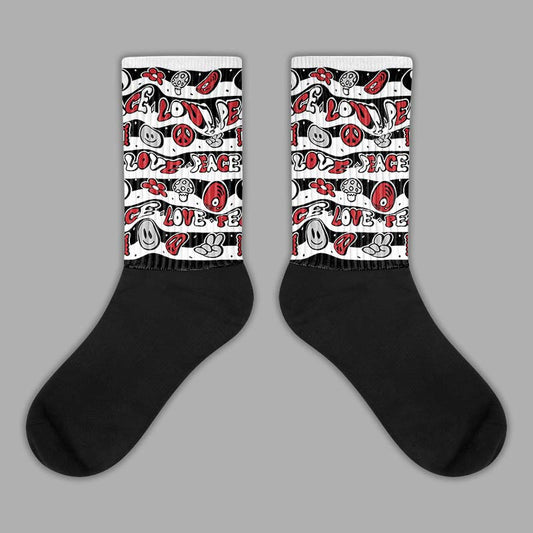 Jordan 12 “Red Taxi” DopeSkill Sublimated Socks Love Graphic Streetwear