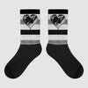 Jordan 3 “Off Noir” DopeSkill Sublimated Socks Horizontal Stripes Graphic Streetwear