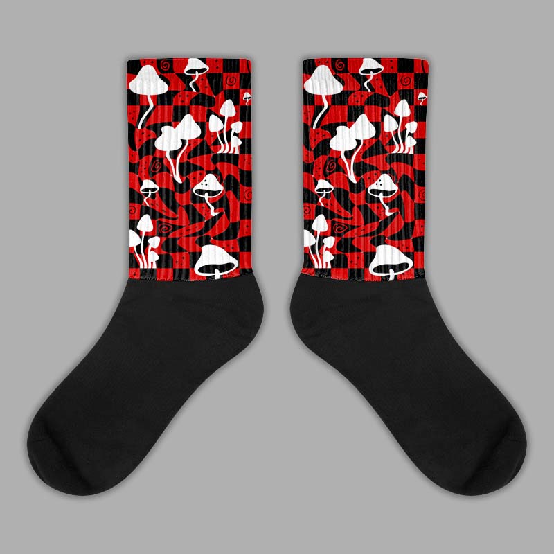 Jordan 1 Retro Low "Black Toe" DopeSkill Sublimated Socks Mushroom Graphic Streetwear