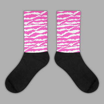 Jordan 4 GS “Hyper Violet” DopeSkill Sublimated Socks Abstract Tiger Graphic Streetwear