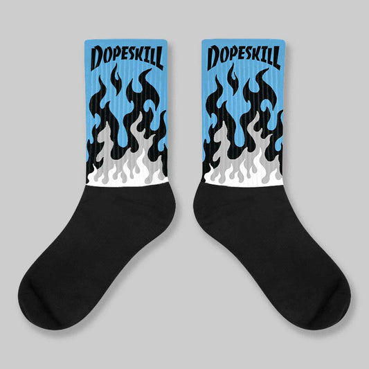 University Blue 14s DopeSkill Sublimated Sock FIRE Graphic