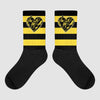 Jordan 4 Tour Yellow Thunder DopeSkill Sublimated Socks Horizontal Stripes Graphic Streetwear