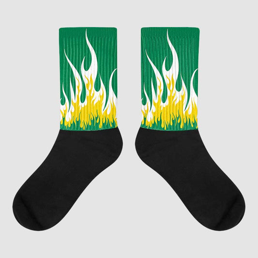 Lucky Green 5s DopeSkill Sublimated Socks FIRE Graphic