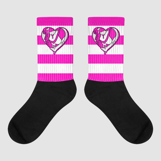 Dunk Low GS “Active Fuchsia” DopeSkill Sublimated Socks Horizontal Stripes Graphic Streetwear