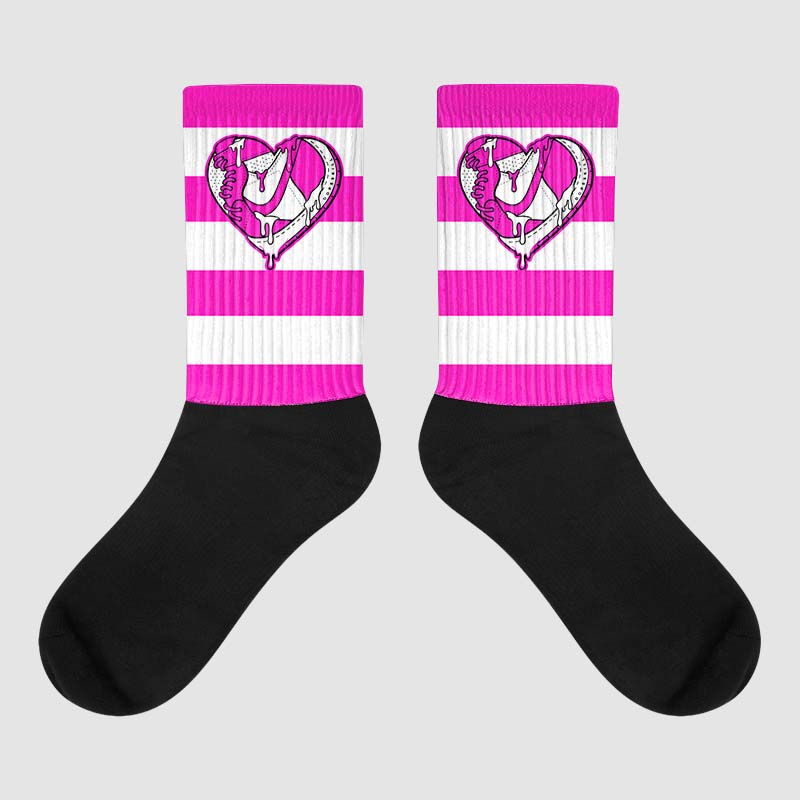 Dunk Low GS “Active Fuchsia” DopeSkill Sublimated Socks Horizontal Stripes Graphic Streetwear