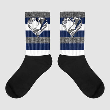 Jordan 3 "Midnight Navy" DopeSkill Sublimated Socks Horizontal Stripes Graphic Streetwear