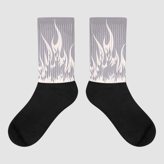 Jordan 2 Cement Grey DopeSkill Sublimated Socks FIRE Graphic Streetwear