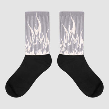 Jordan 2 Cement Grey DopeSkill Sublimated Socks FIRE Graphic Streetwear